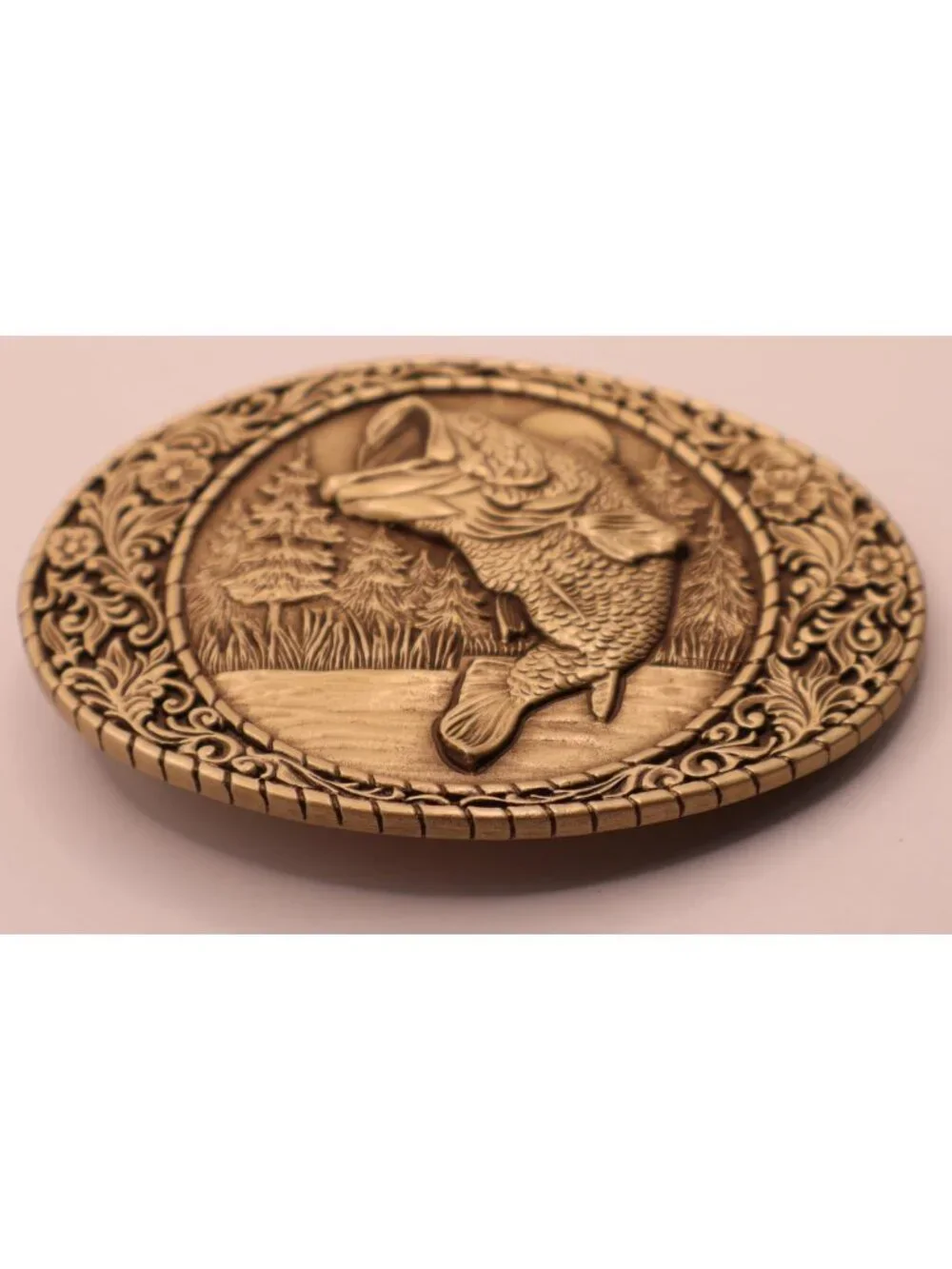 Largemouth Bass Western Frame Brass Buckle - Unique Metal Craft Accessory